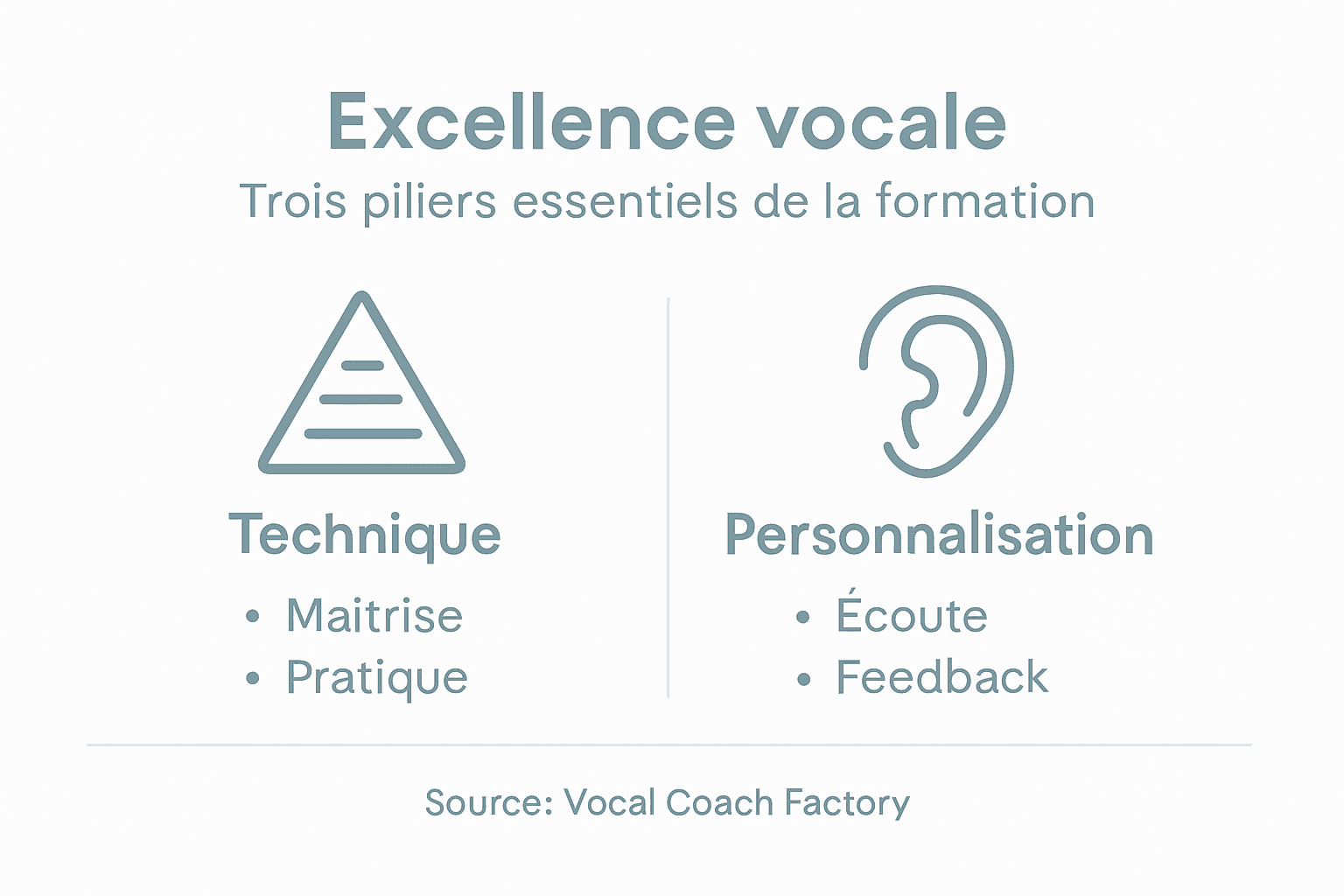 Infographie : les trois fondements essentiels de l’apprentissage vocal