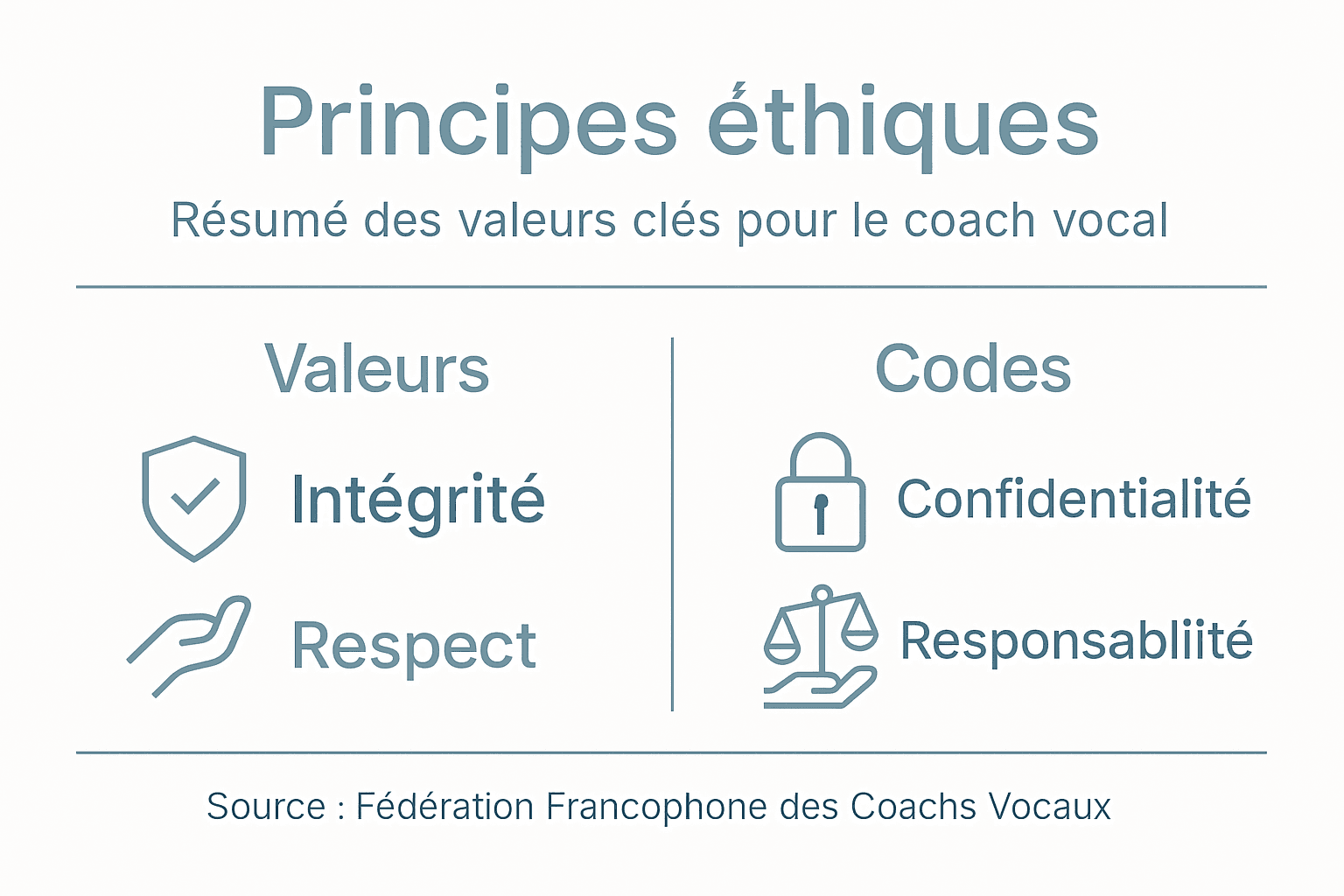 Les fondamentaux de l’éthique chez le coach vocal : une infographie incontournable