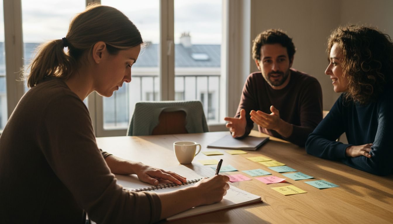 Échange en équipe sur la définition des objectifs pédagogiques
