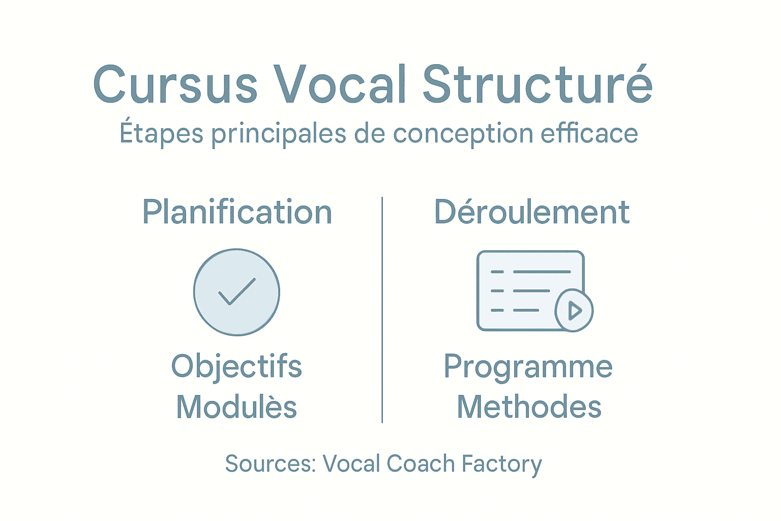 Infographie : les différentes étapes pour concevoir un parcours de formation en chant