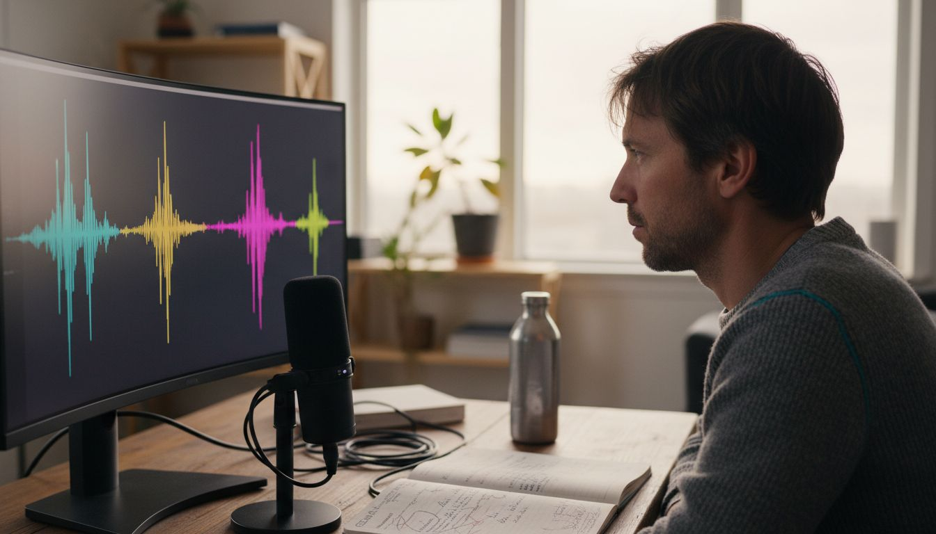 Analyse de la voix sur ordinateur, confortablement installé dans le salon