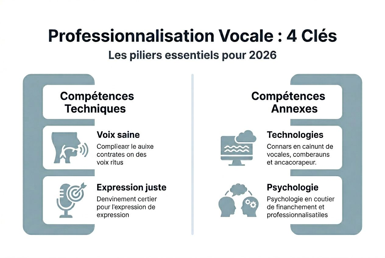 Infographie : les 4 indispensables pour professionnaliser sa voix