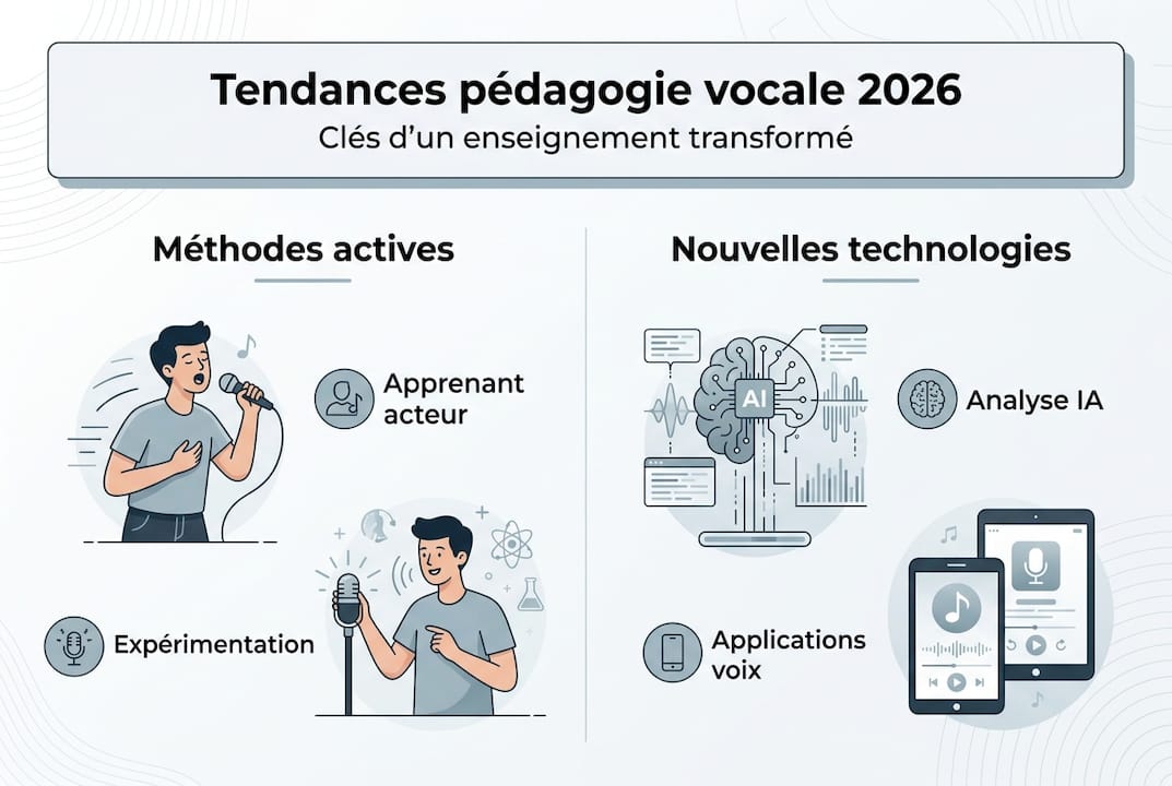 Panorama des grandes tendances de la pédagogie vocale à l’horizon 2026 – infographie