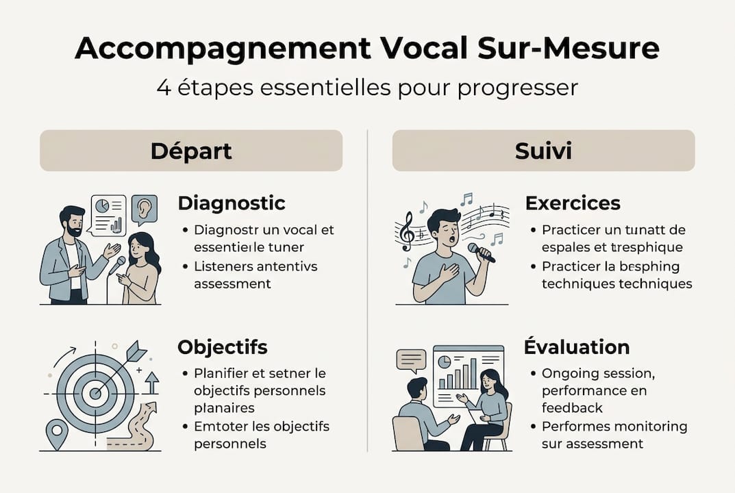 Découvrez en un coup d’œil les moments essentiels du suivi de la voix grâce à cette infographie.
