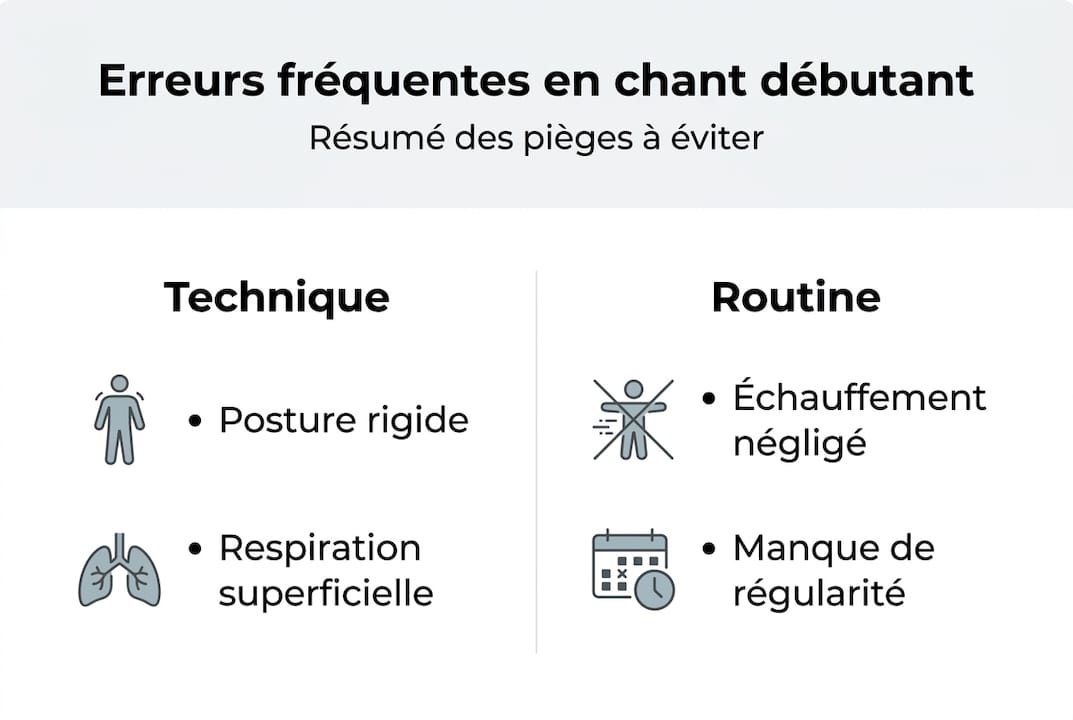 Infographie : les erreurs les plus fréquentes des chanteurs débutants