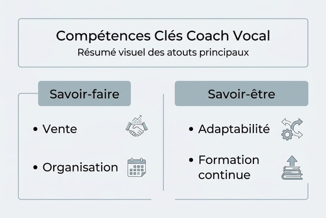 Les compétences indispensables du coach vocal en un coup d’œil