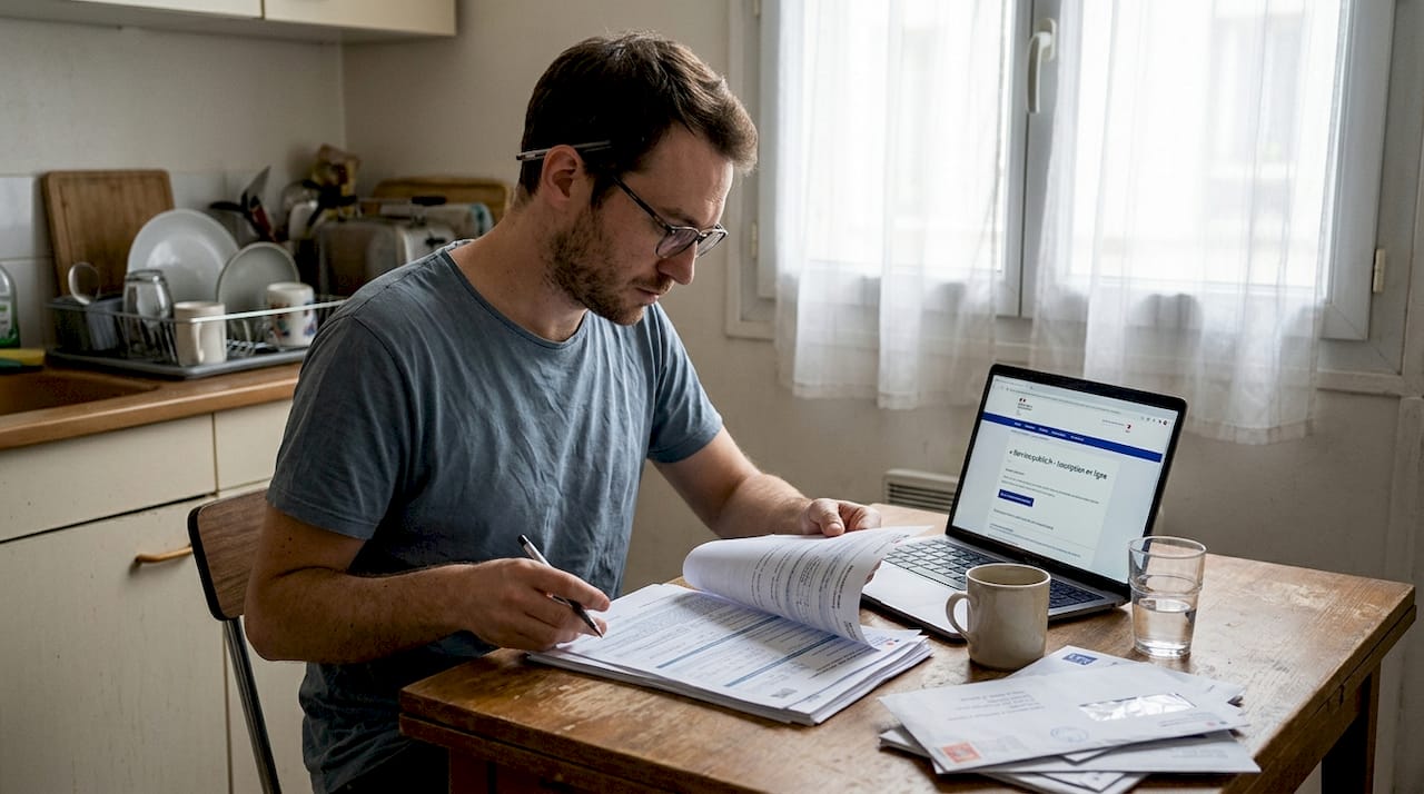 Coach vocal en pleine préparation des démarches administratives pour lancer son activité en micro-entreprise.
