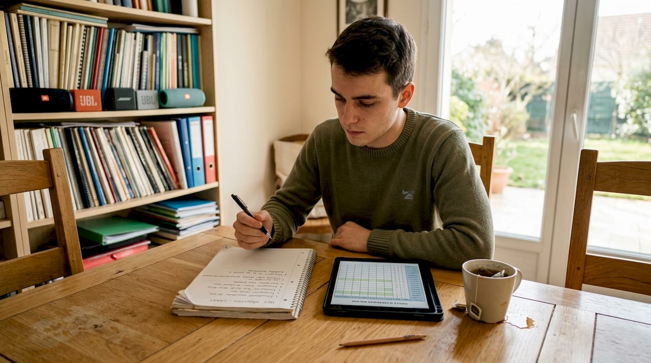 Un chanteur organise ses séances d’échauffement vocal à la maison.