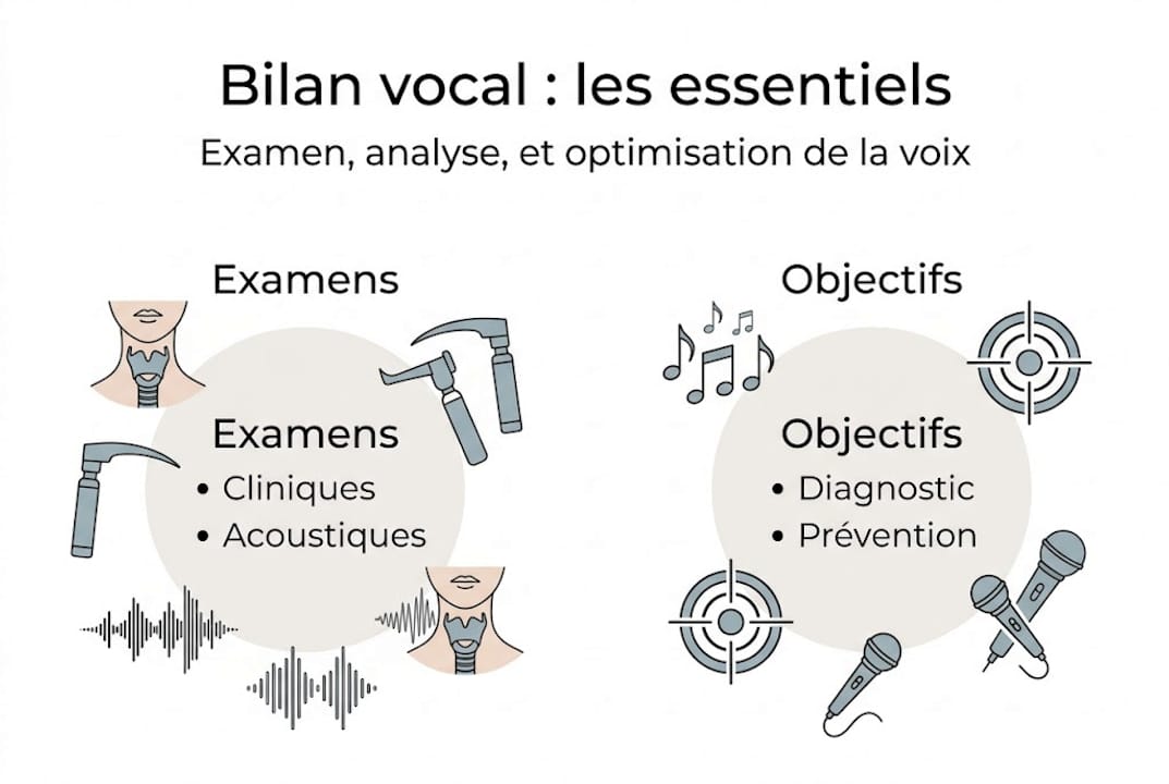 Infographie : les étapes essentielles d’un bilan vocal