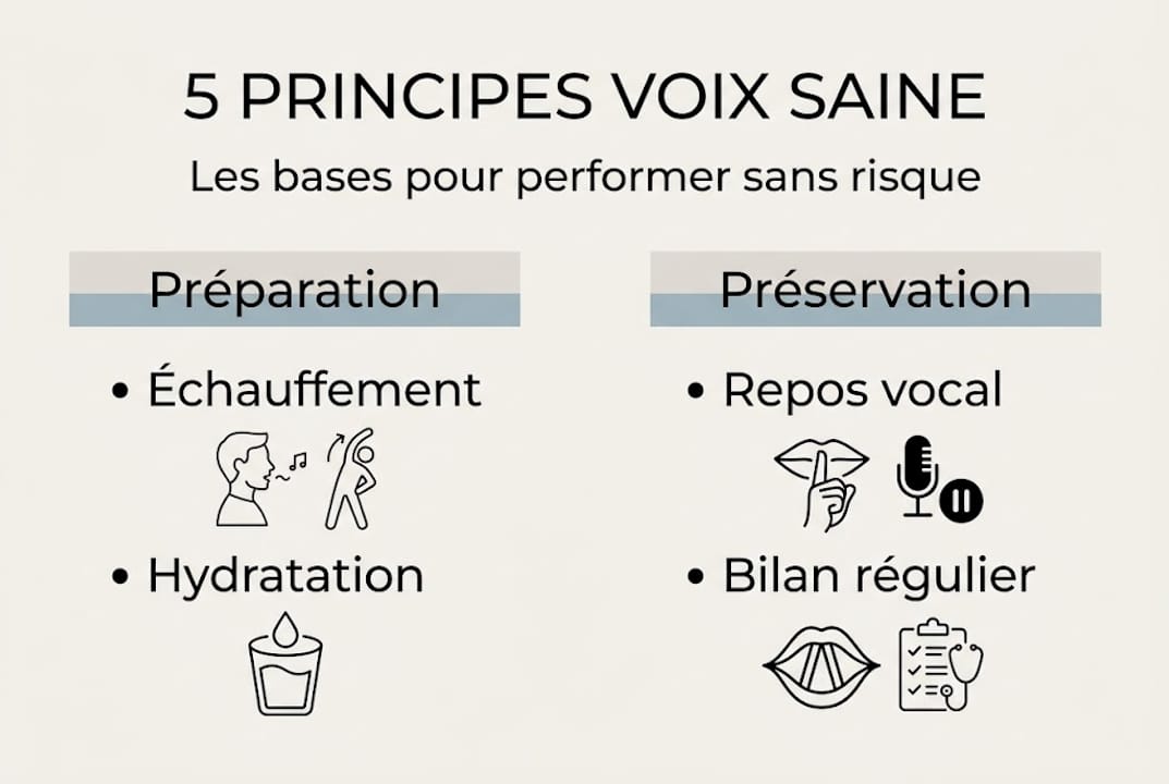 Les bases d’une voix saine expliquées en un coup d’œil