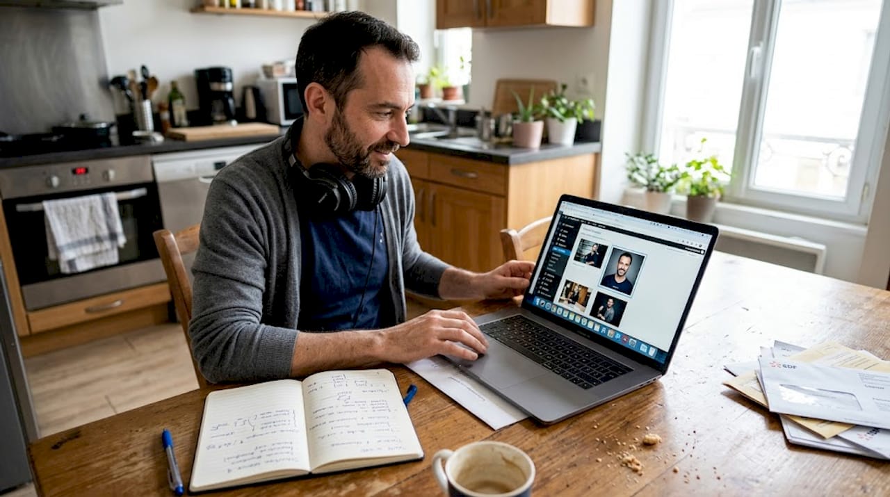 Coach vocale, je développe actuellement une offre en ligne que je conçois directement depuis chez moi.