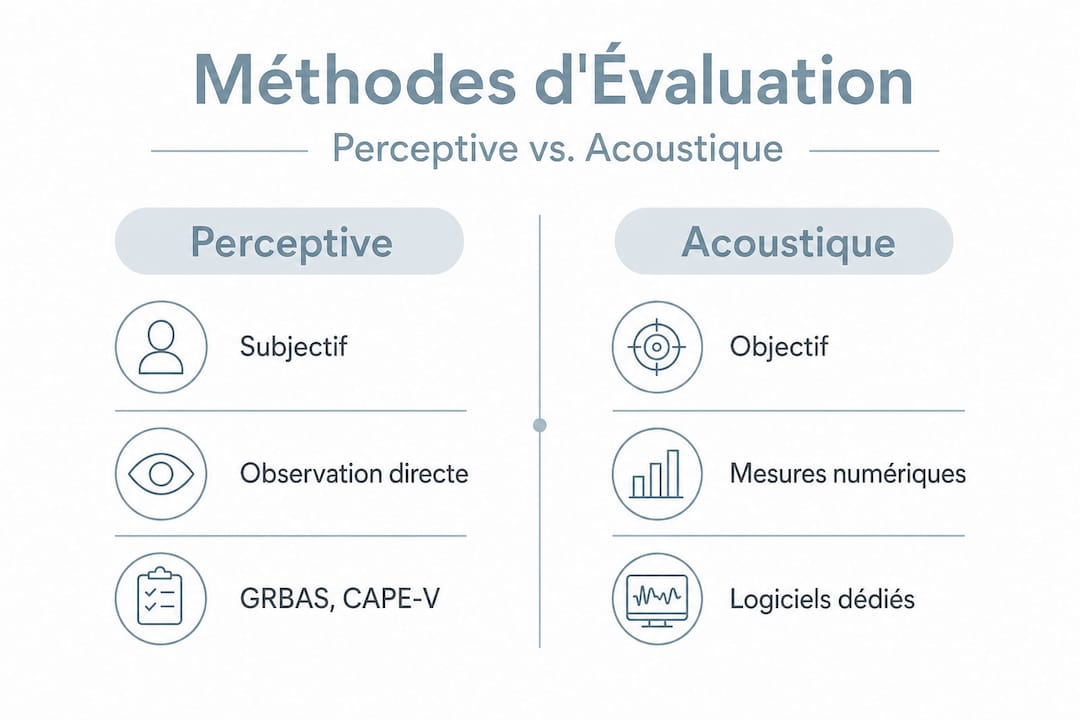 Infographie : aperçu des différences entre l’approche perceptive et la méthode acoustique