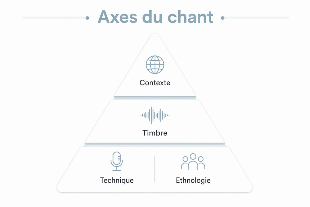 Panorama illustré des différentes catégories de chant