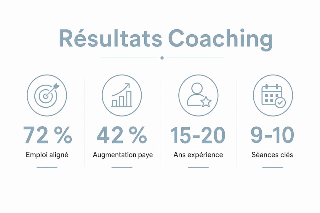 Découvrez en image les chiffres clés du coaching pour réussir sa reconversion professionnelle.