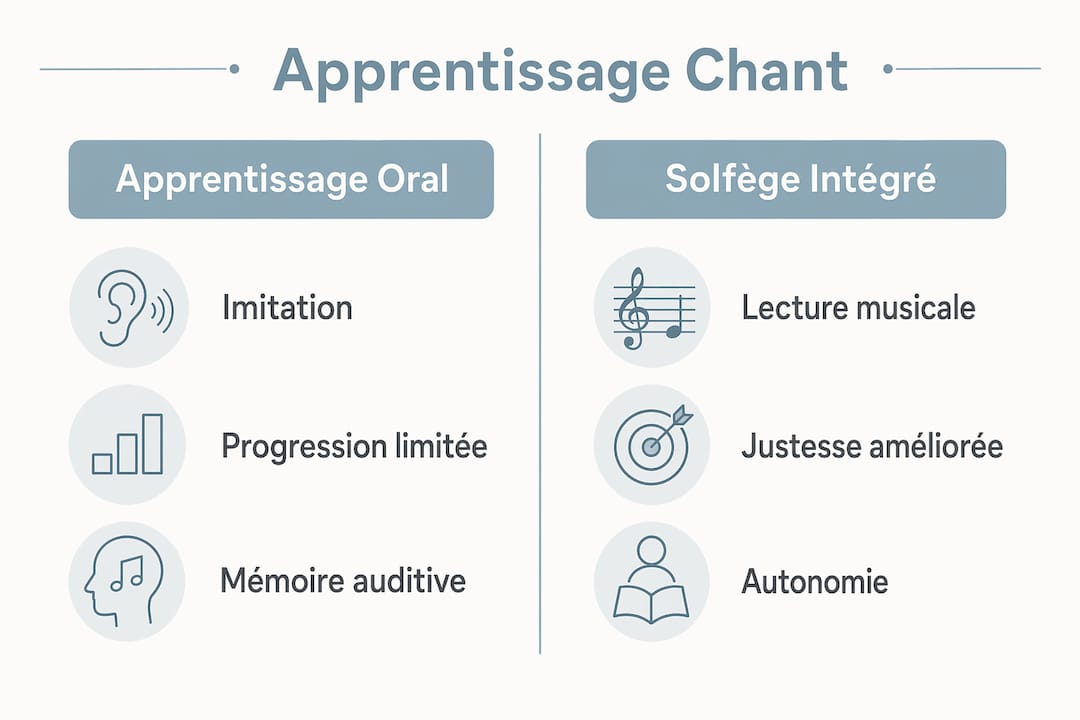 Infographie : apprendre à chanter à l’oreille ou avec le solfège – quelle méthode choisir ?