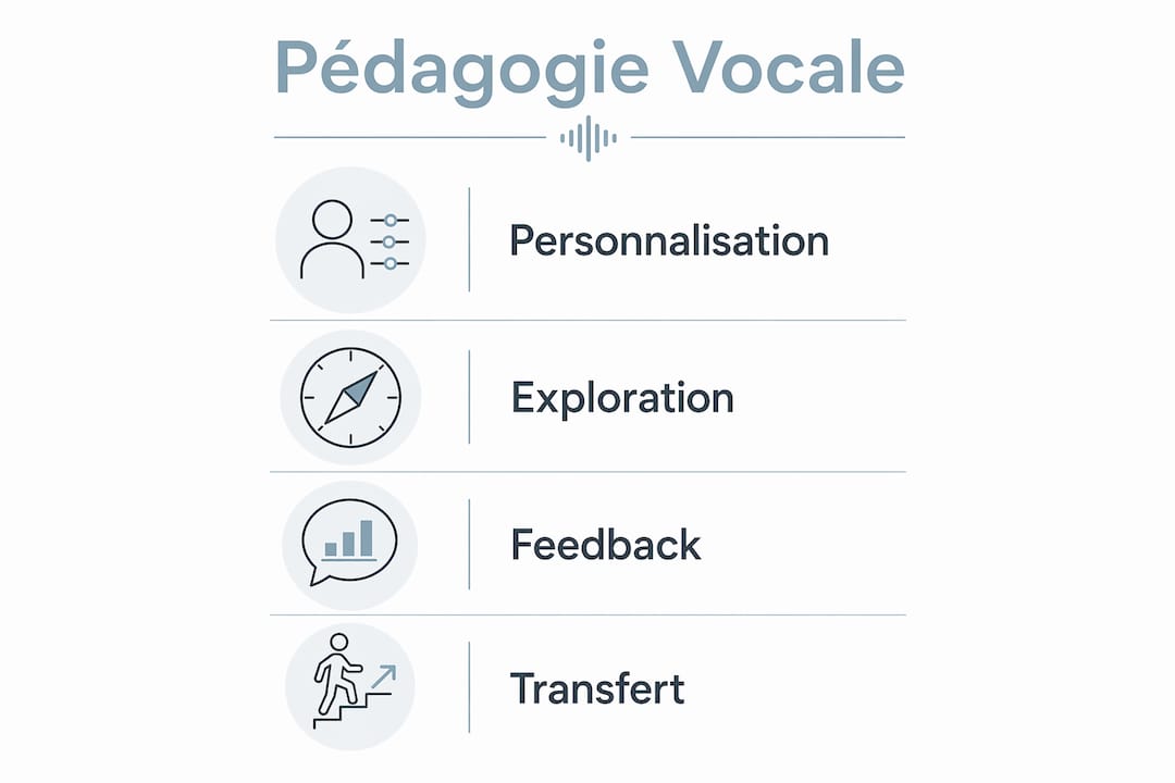 Découvrez en un coup d’œil les grands principes de l’enseignement vocal moderne grâce à cette infographie.