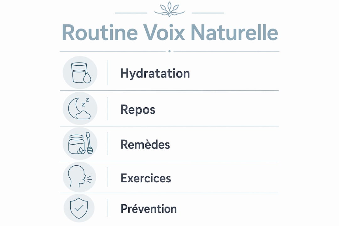 Infographie : les gestes simples au quotidien pour préserver sa voix naturellement