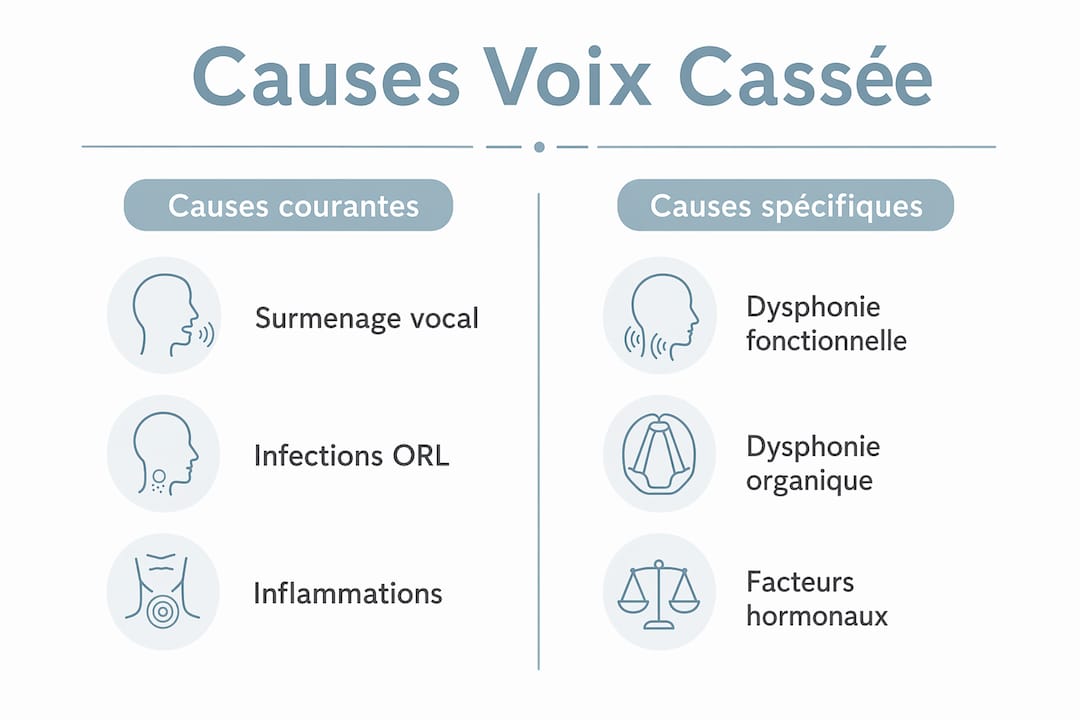 Infographie : tour d’horizon des causes fréquentes et particulières de l’enrouement
