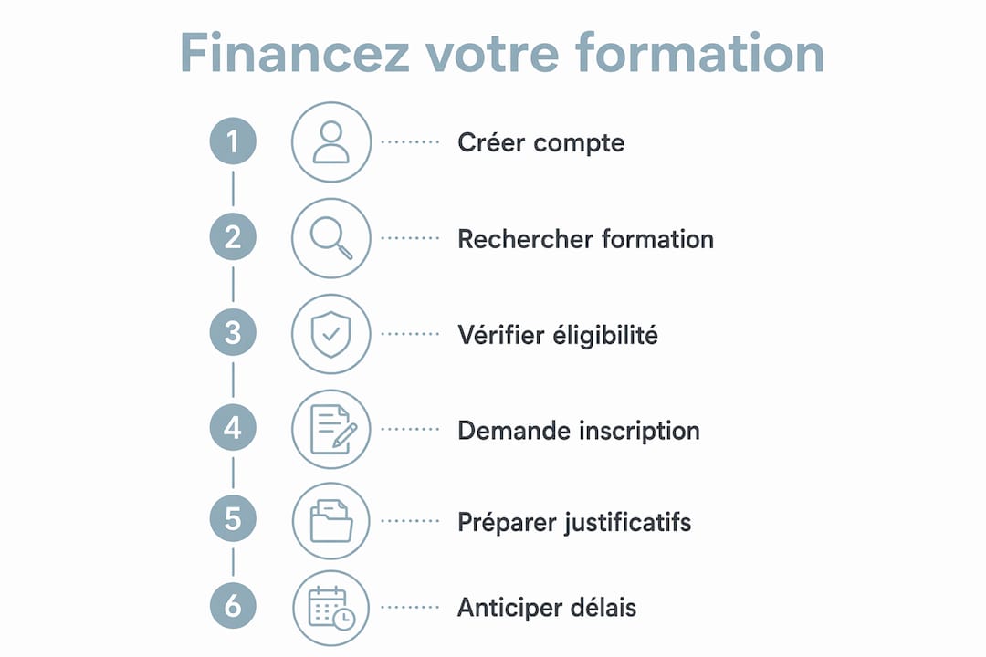 Découvrez, en un coup d’œil, les différentes étapes à suivre pour financer votre formation au chant grâce à votre CPF.
