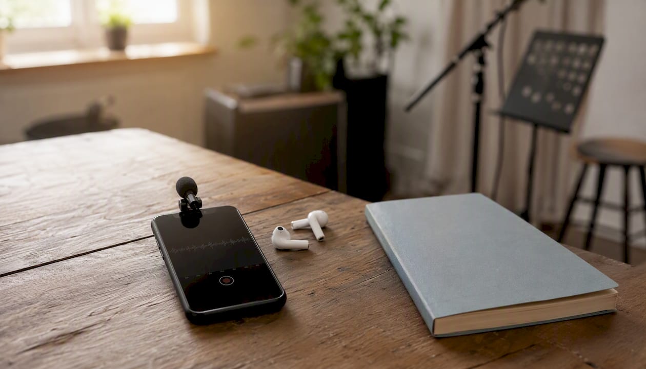 Enregistrement d’une séance de chant sur smartphone pendant une répétition
