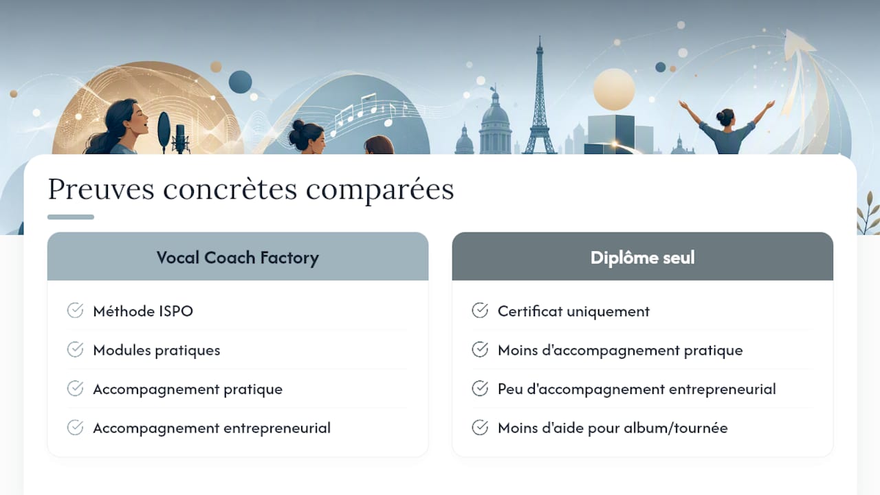 Ce que Vocal Coach Factory apporte comme preuve concrète — overview diagram