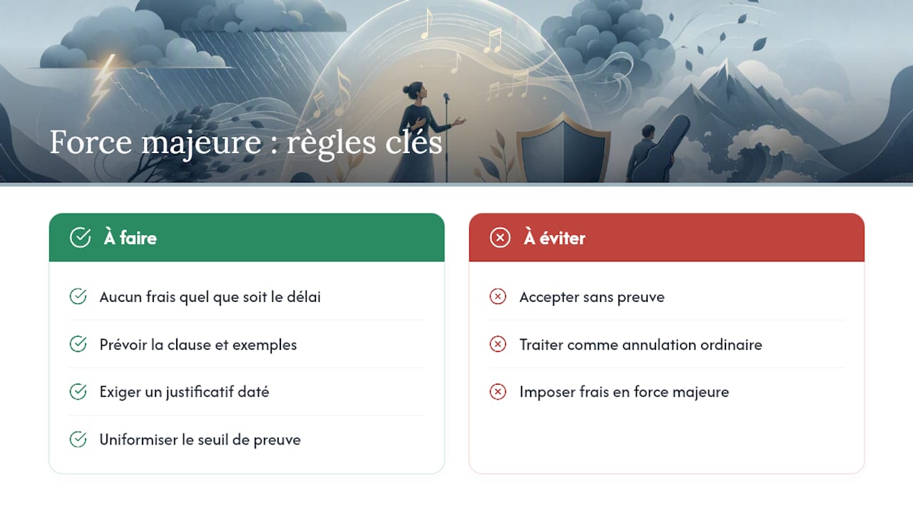 Que faire en cas de force majeure ou d'hospitalisation ? — overview diagram