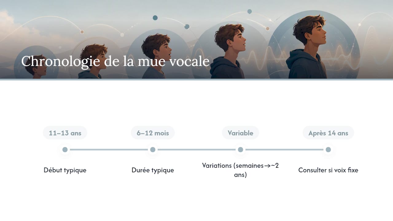 Repères d’âge et durée de la mue vocale