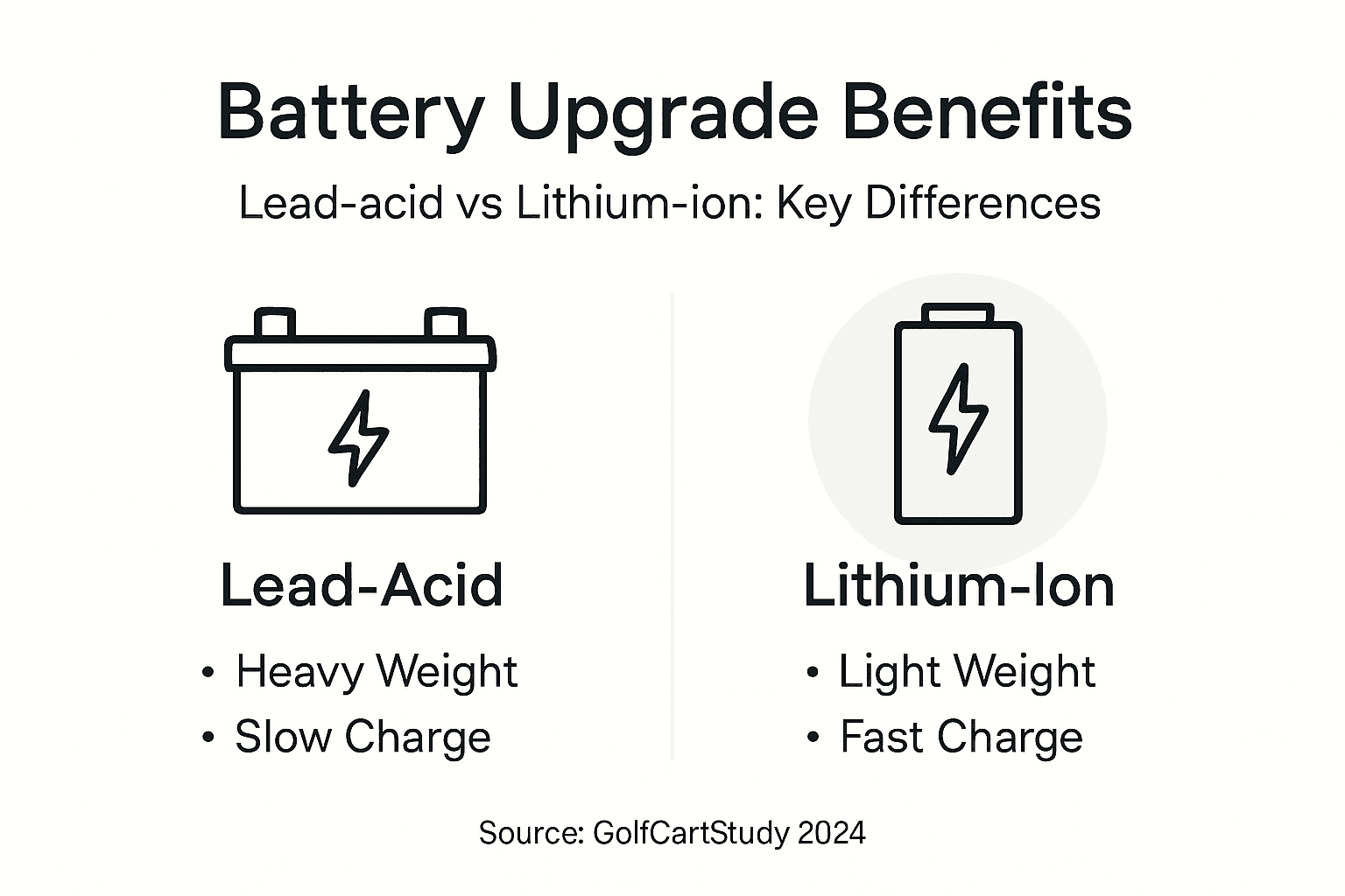 Infographic comparing battery types features