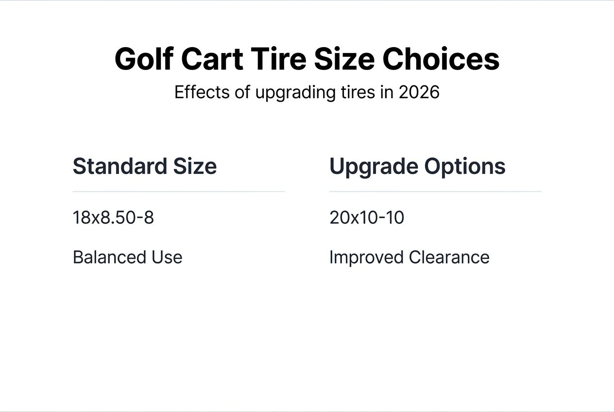 Infographic comparing golf cart tire upgrades
