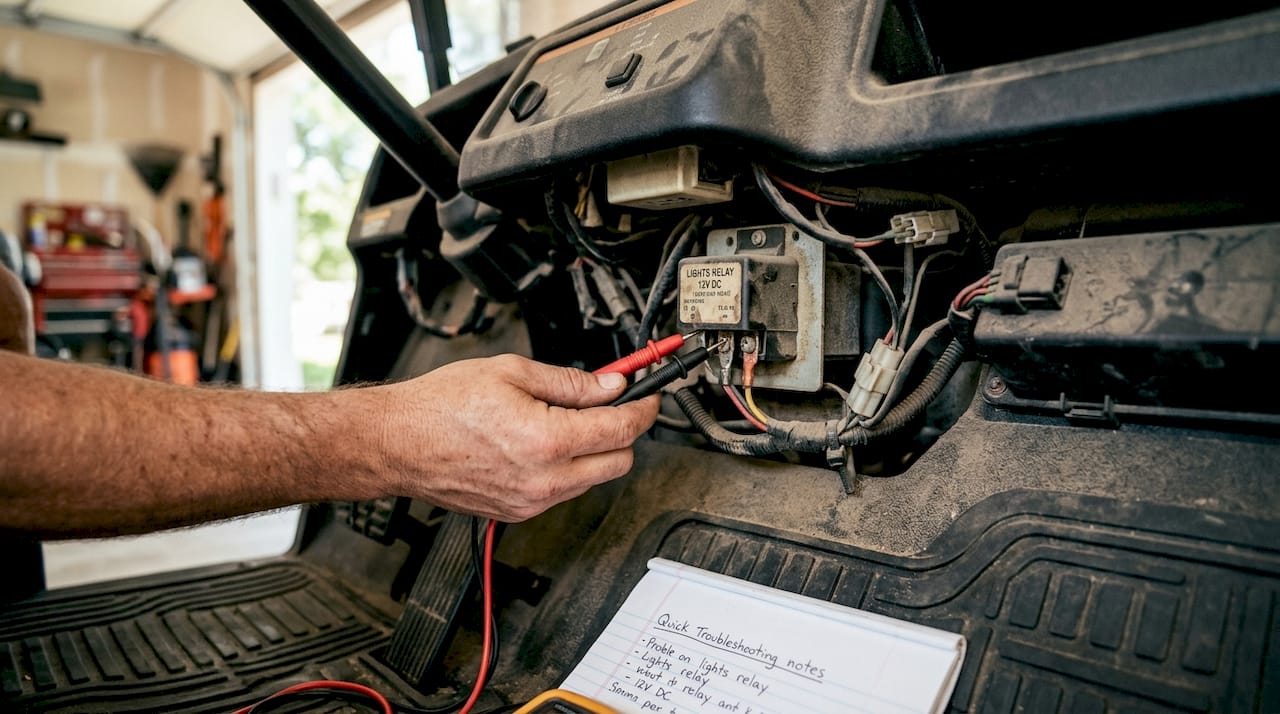 Using multimeter to test golf cart relay