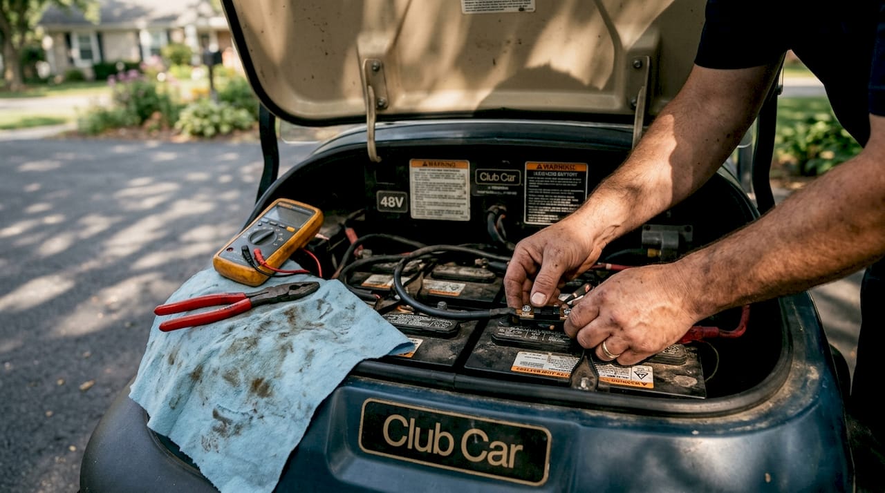 Installing shunt in golf cart battery system