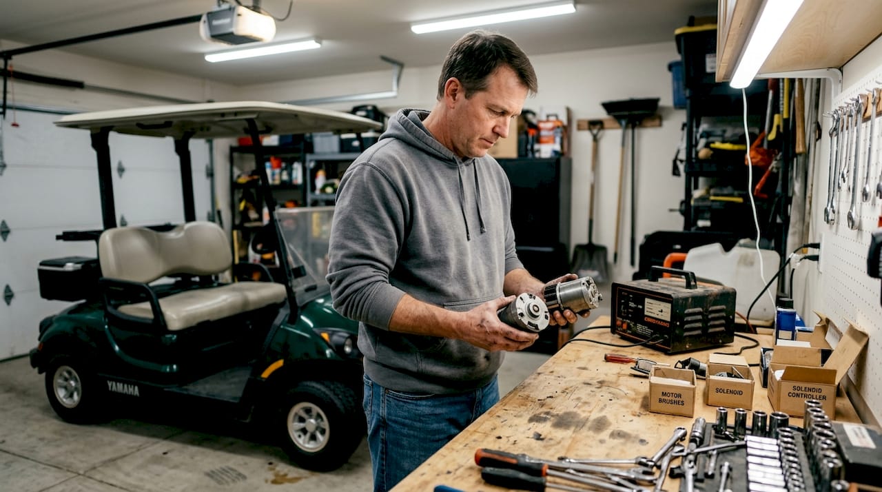 Owner comparing golf cart motor upgrades