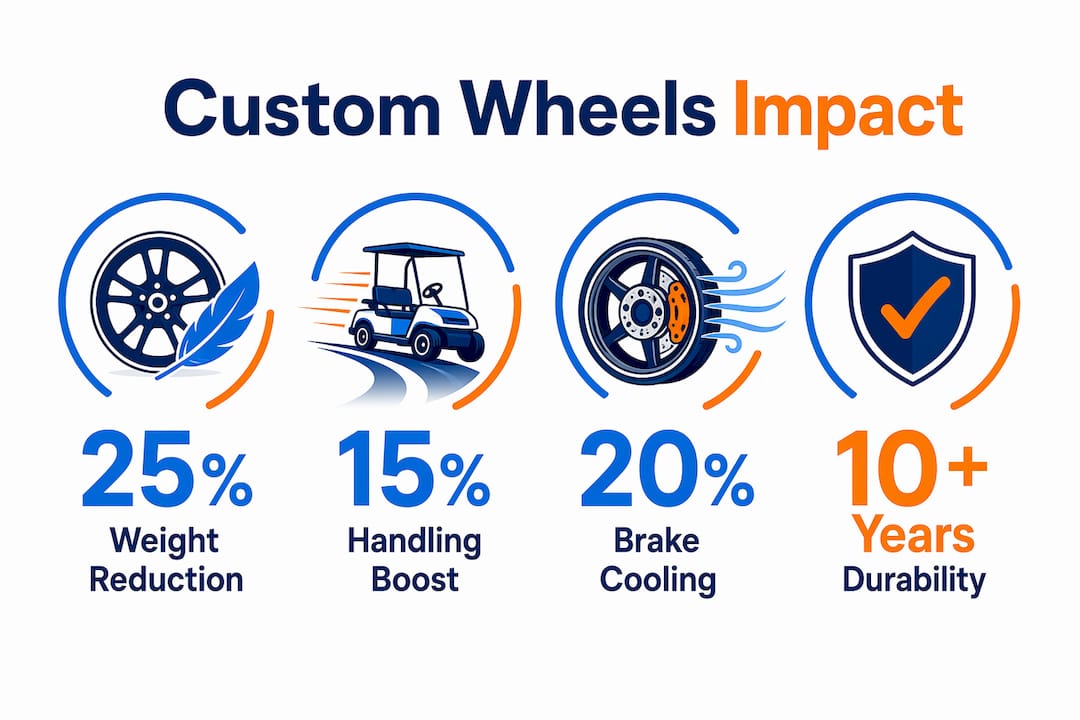 Infographic showing custom wheel performance statistics