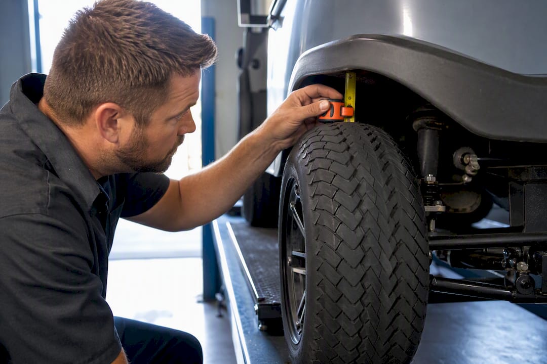 Checking tire clearance near fender well