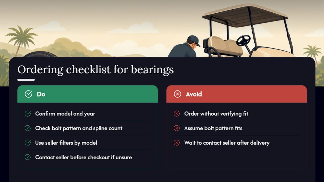 Where to Buy the Right Golf Cart Wheel Bearings and Hub Assemblies — overview diagram