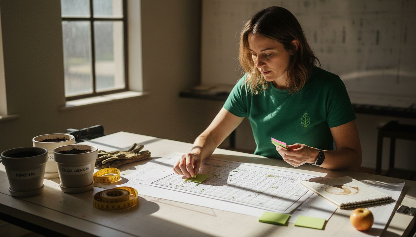 Horticulturist choosing plants for custom space