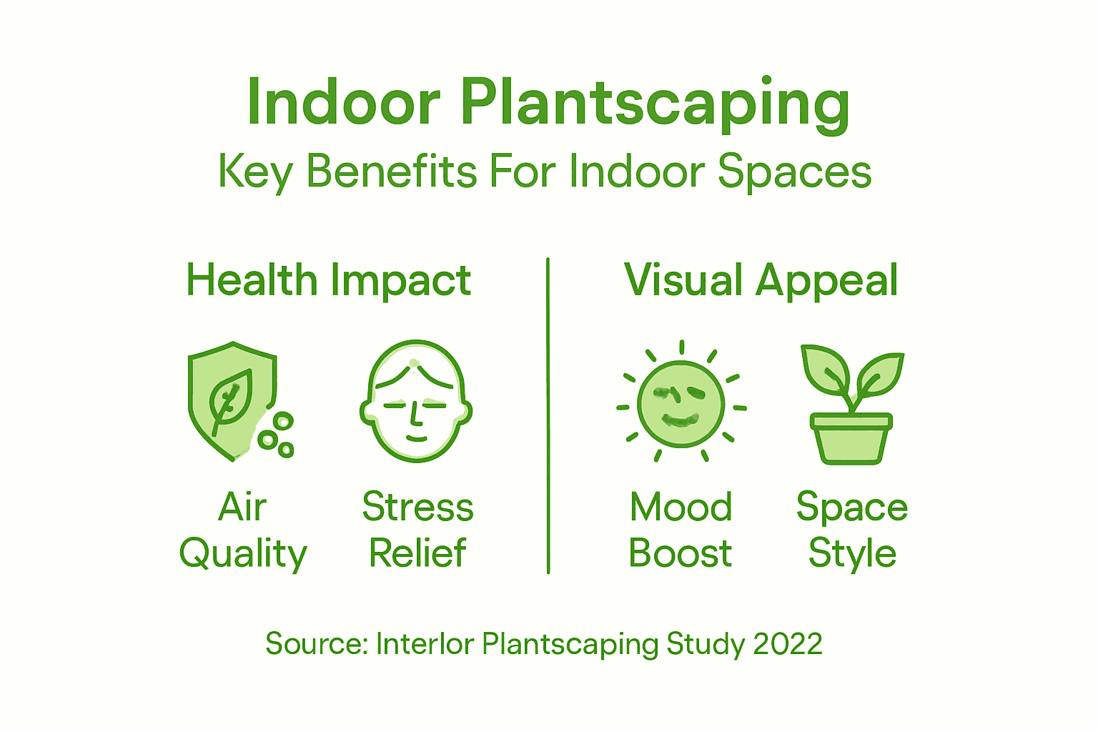 Infographic showing benefits of interior plantscaping
