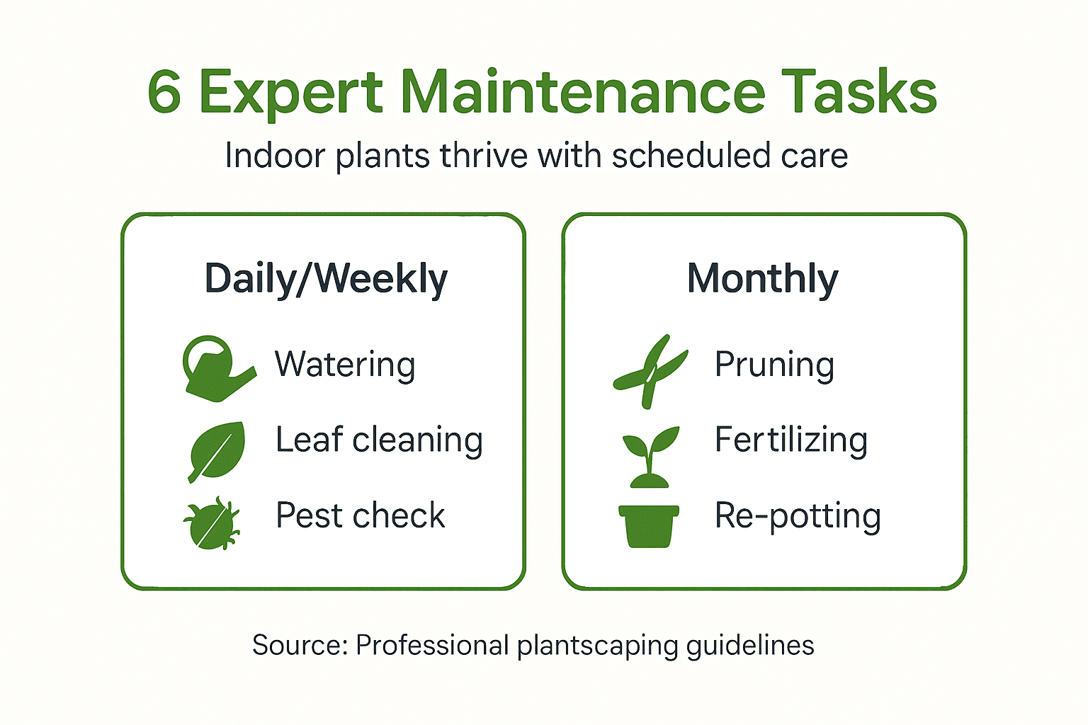 Infographic on indoor plant maintenance steps