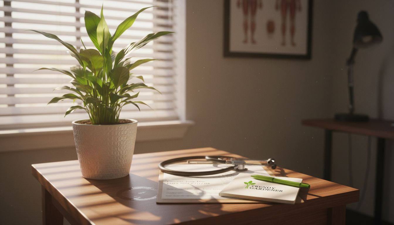 Peace lily in clinic consultation room