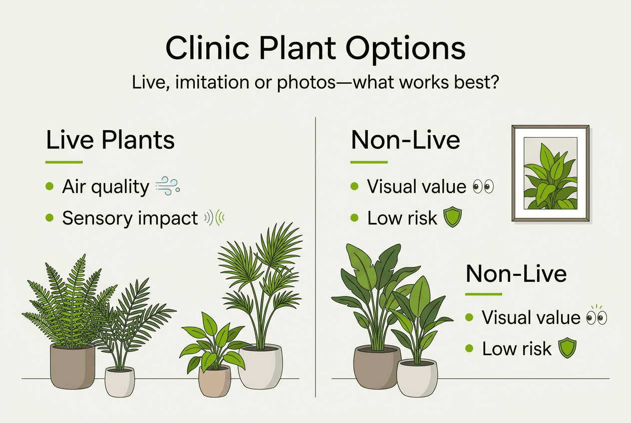 Infographic comparing clinic plant types