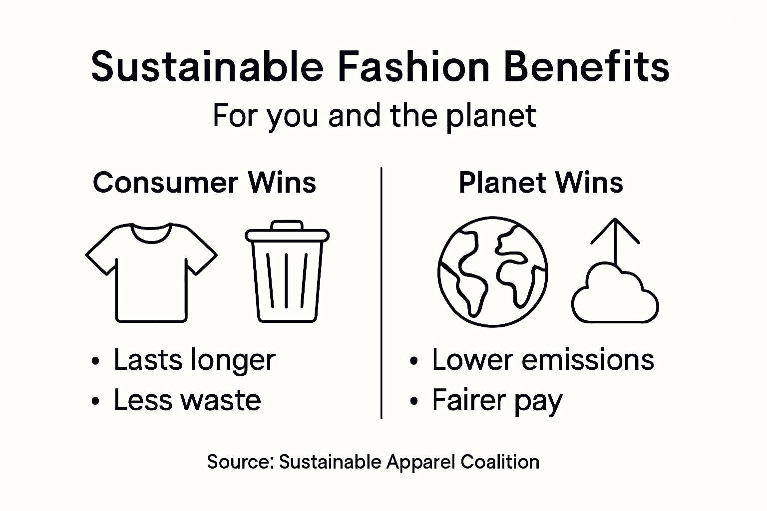 Infographic highlighting sustainable fashion benefits