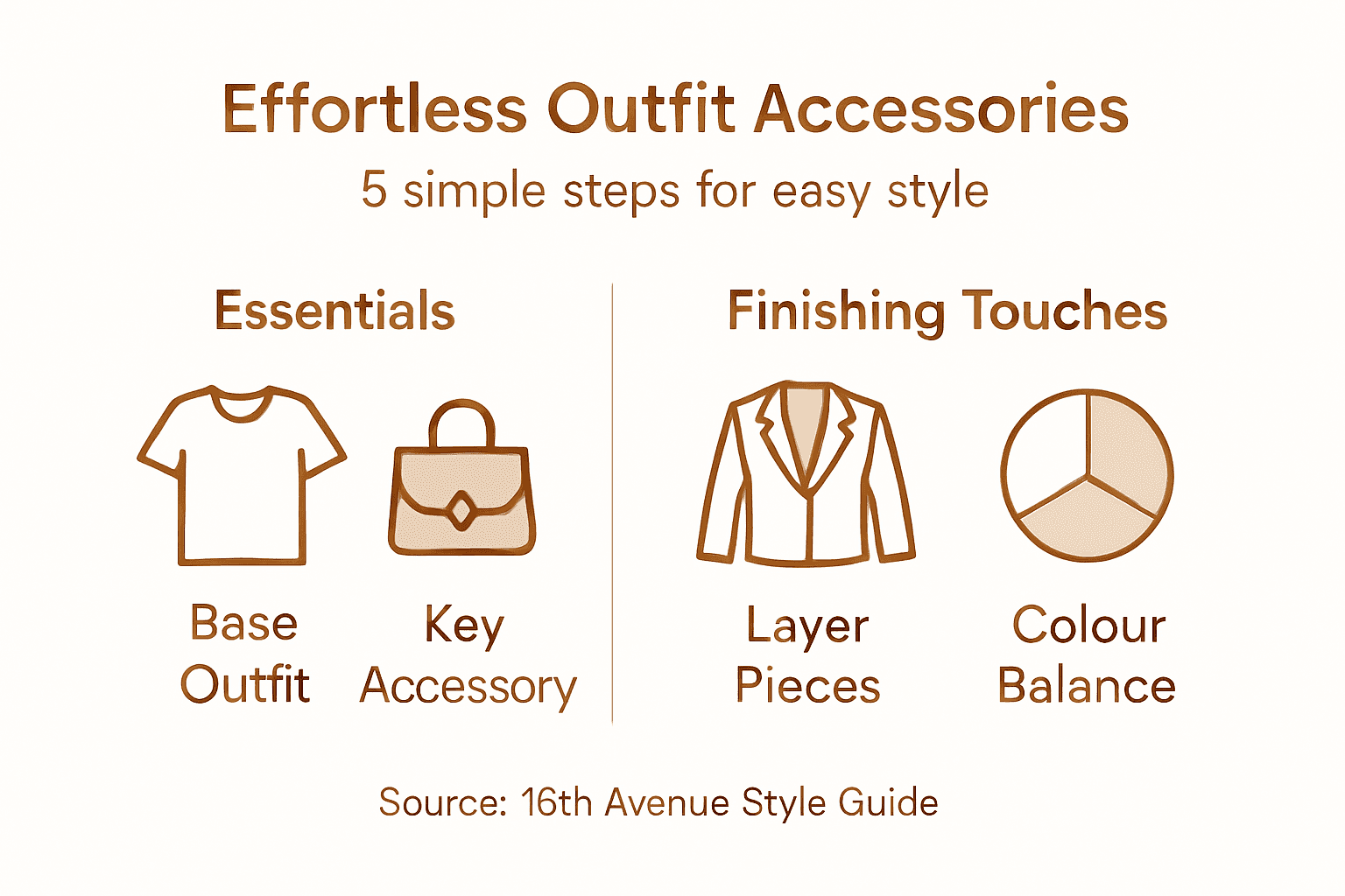 Infographic outlining steps for effortless outfit accessorizing