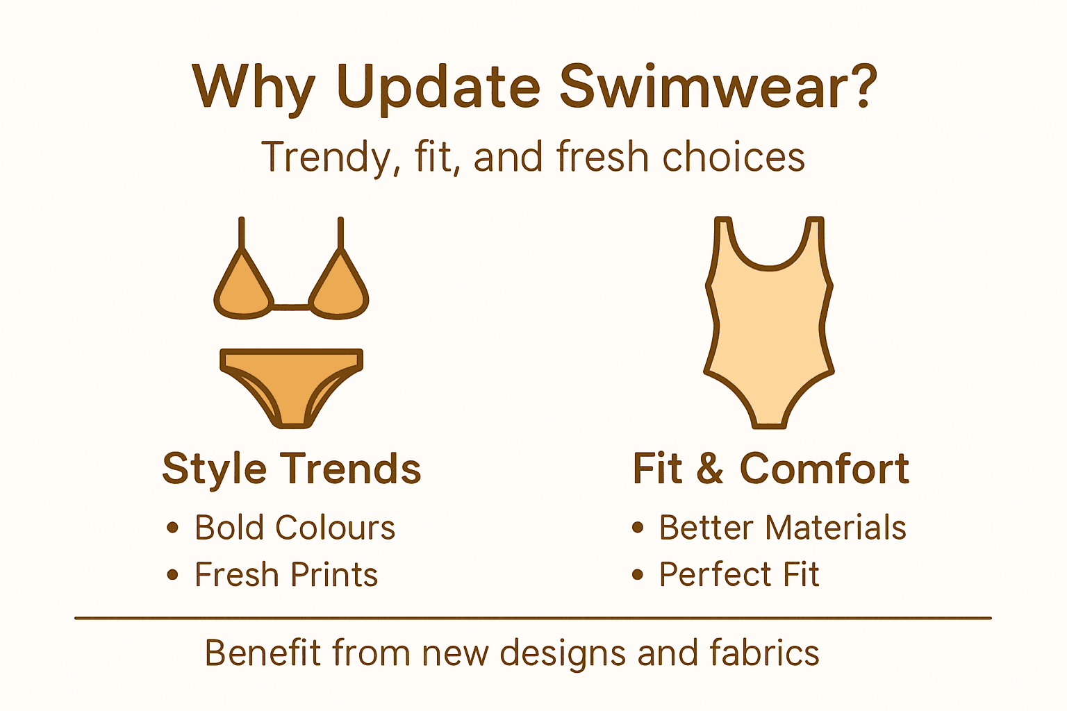 Infographic visualizing swimwear update advantages