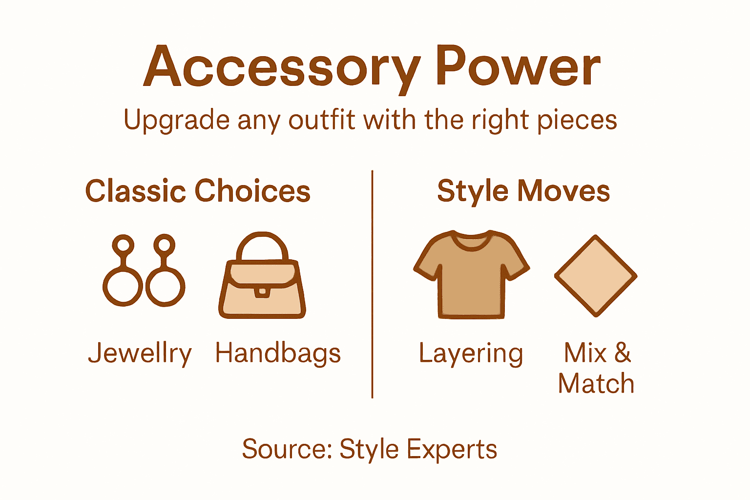 Infographic showing accessory outfit transformation