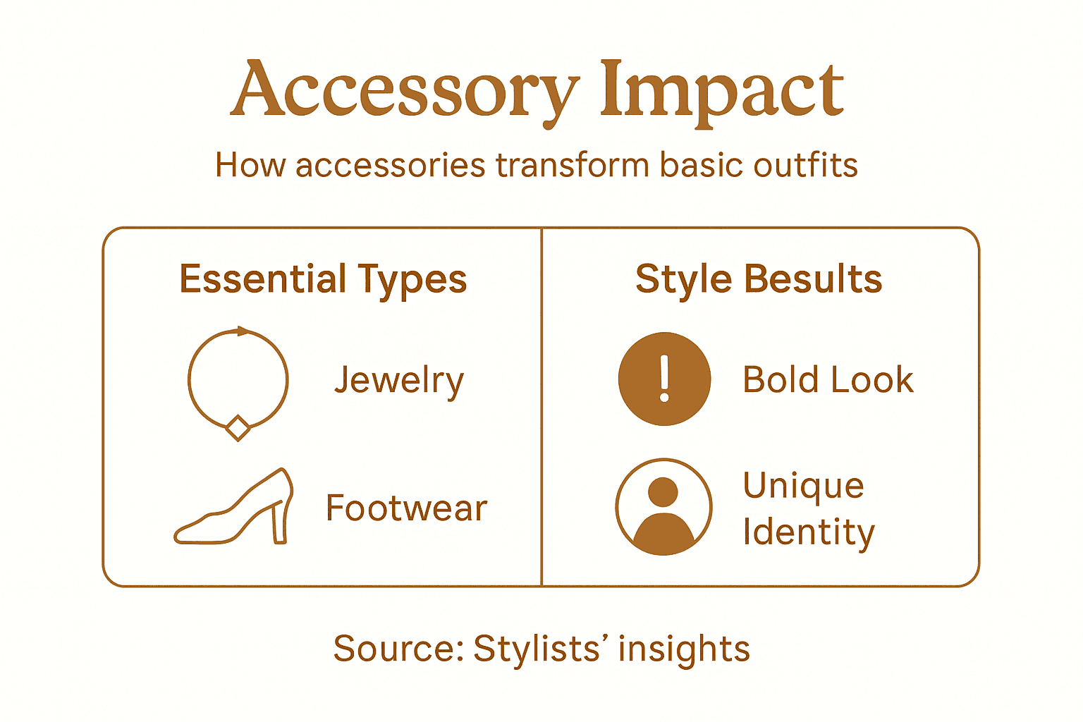 Infographic showing accessory types and style effects