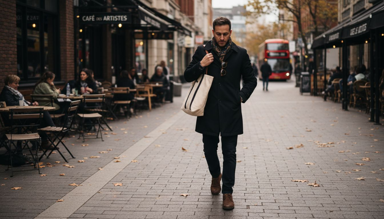 Man wearing stylish accessories in city
