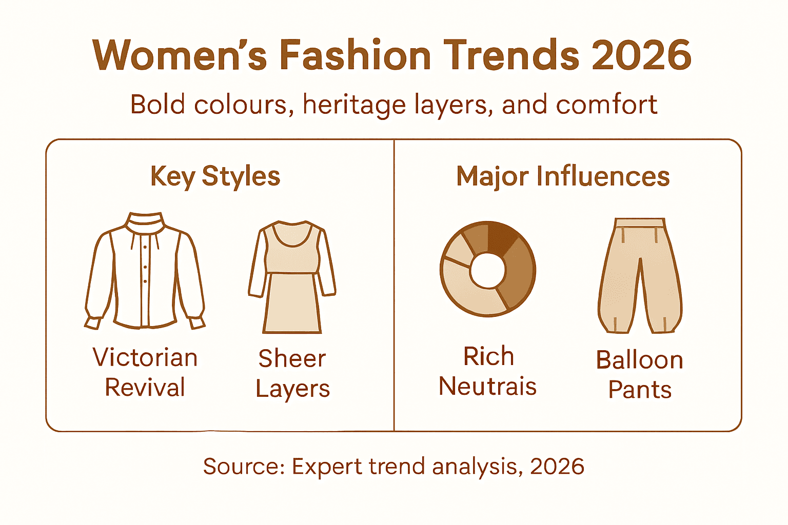 Infographic highlighting key 2026 fashion trends
