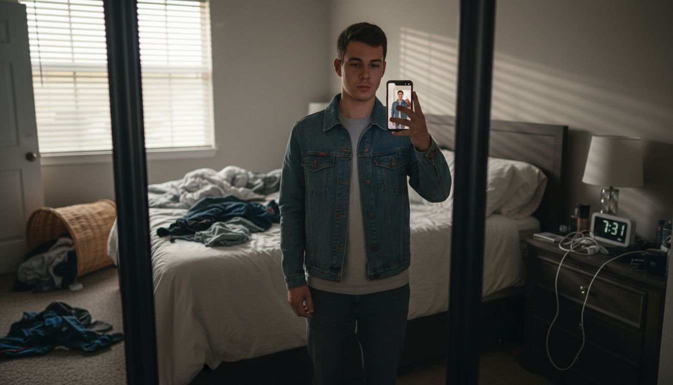 Man using AR to try on fashion