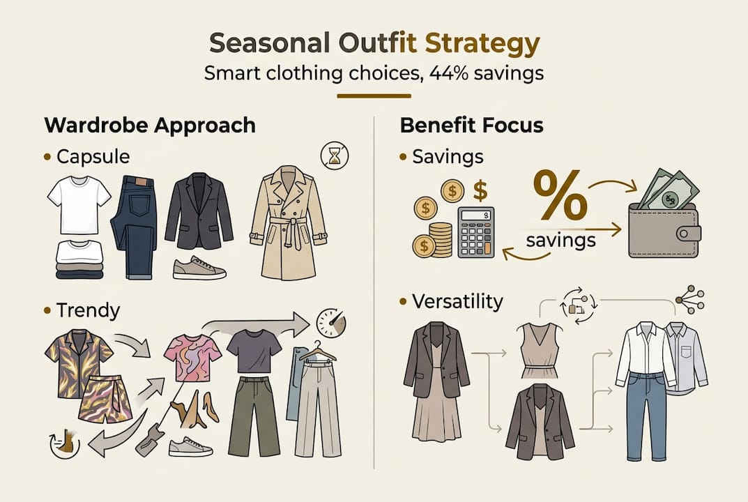 Capsule versus trendy wardrobe infographic