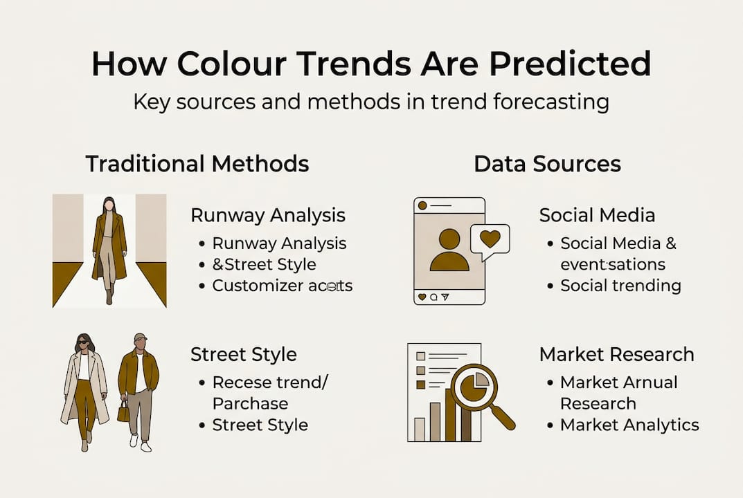 Infographic on forecasting fashion colour trends